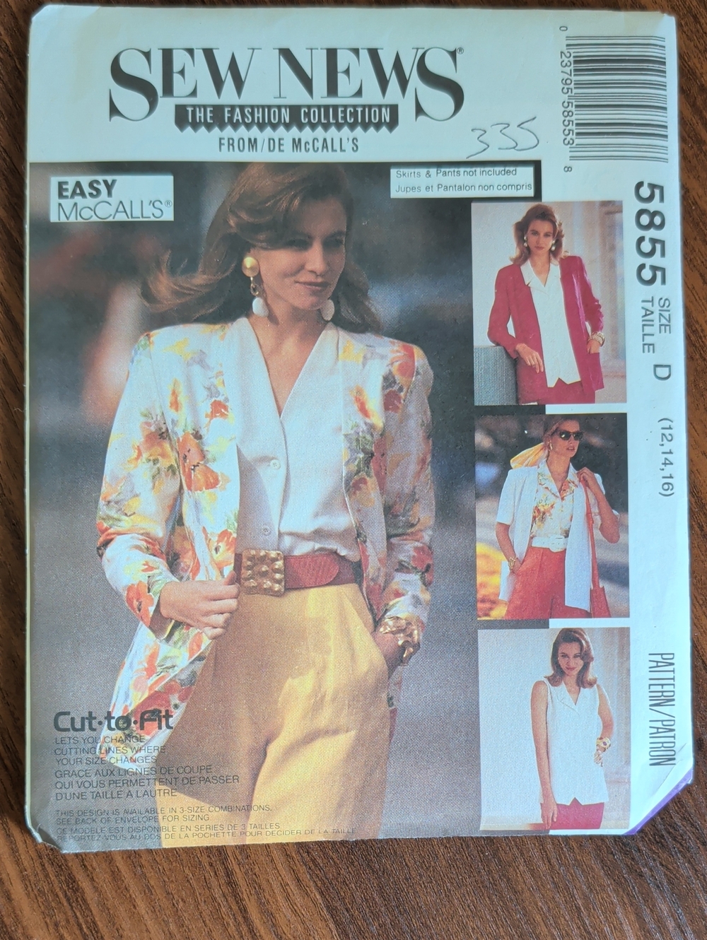 McCall's Sew News Fashion Collection 5855 Floral Sewing Pattern D
